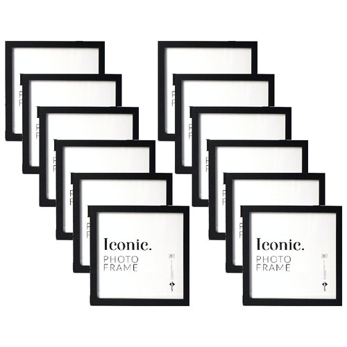 12PK Unigift 30x30cm Iconic MDF Glass Photo Frame - Black