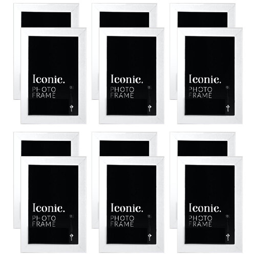 12PK Unigift 10x15cm Iconic MDF Glass Photo Frame - White