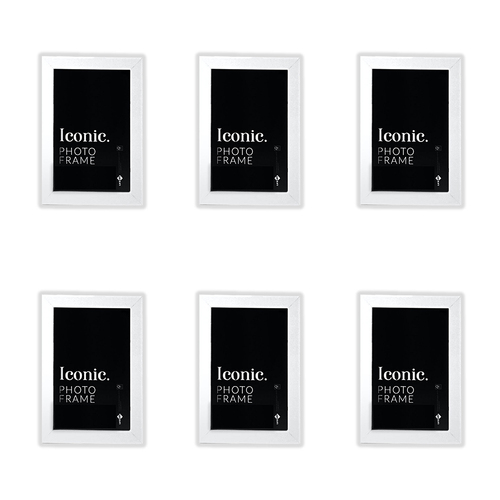 6PK Unigift 10x15cm Iconic MDF Glass Photo Frame - White