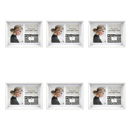 6PK Unigift Soho 2 Sizes 3-Open Collage Picture Frame White