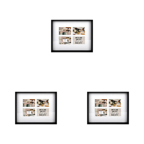 3PK Unigift Soho 4-Open Collage Picture Frame 10x15cm Black