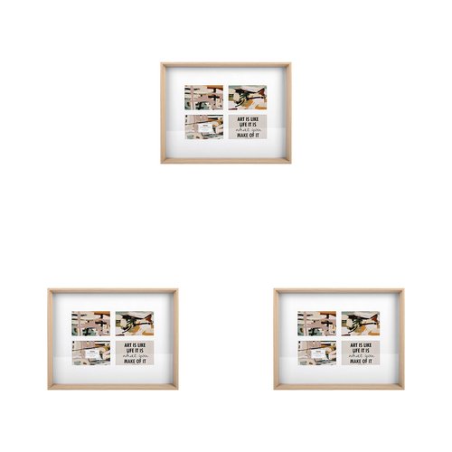 3PK Unigift Soho 4-Open Collage Picture Frame 10x15cm Natural