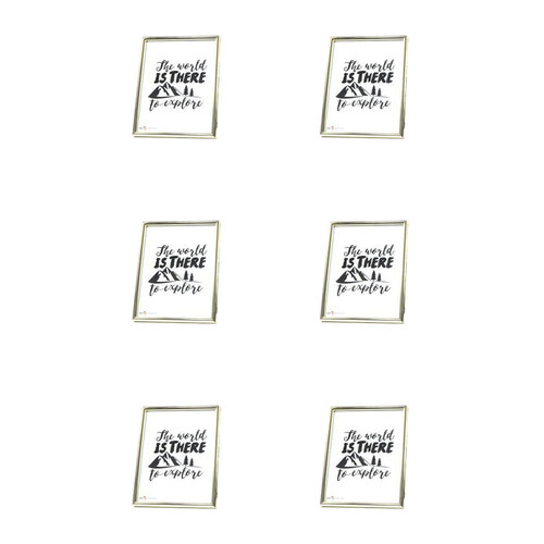 6PK Unigift Metallic Plastic Home Photo/Picture Frame 20x25cm Assorted