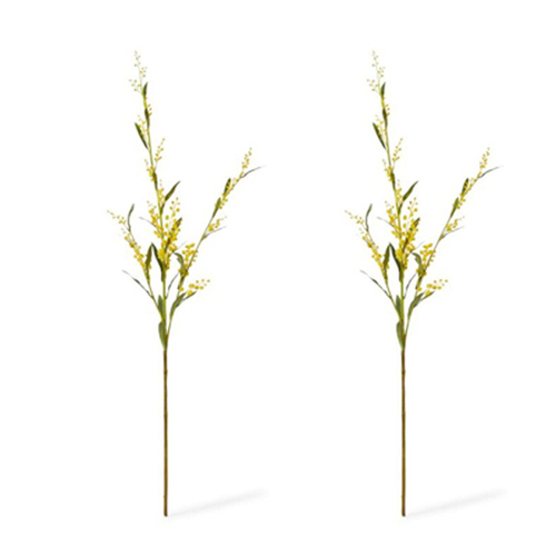 2PK E Style Artificial 94cm Plastic Wattle Spray - Yellow