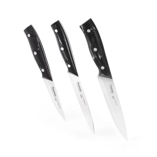 3pc Fissman Ticino Slicing/Utility/Paring Steel Knife Set