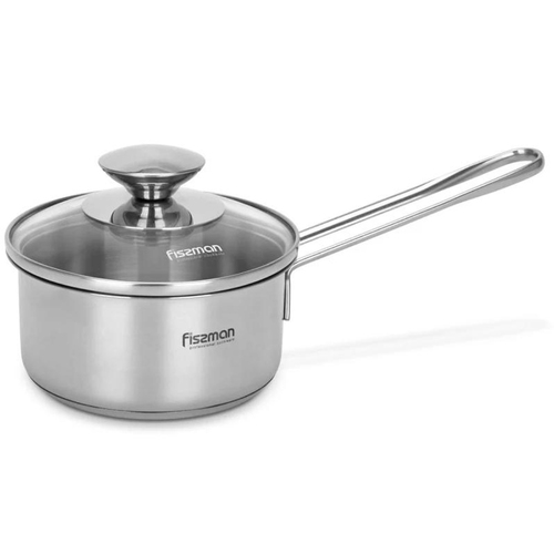 Fissman Stainless Steel Saucepan with Glass Lid 12 x 6cm 0.6L