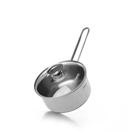 Fissman Stainless Steel Saucepan with Glass Lid 14 x 6.5cm 0.9L