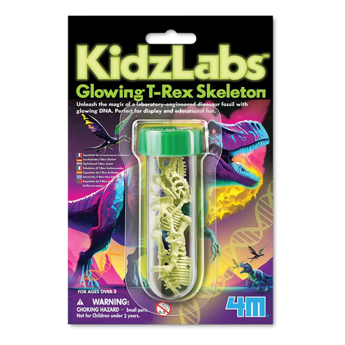 4M KidzLabs Glowing T-Rex Skeleton Kids Educational Toy 5y+