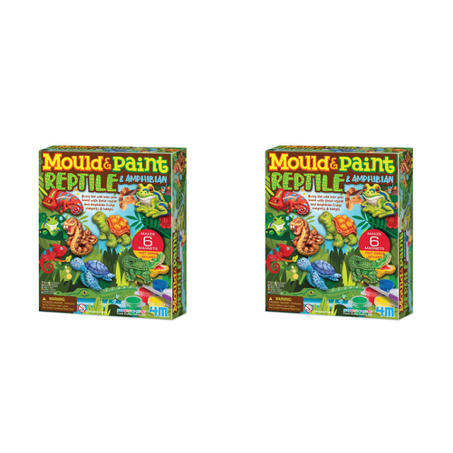 2PK 4M Mould & Paint Reptile & Amphibian Kids Craft Kit 5y+