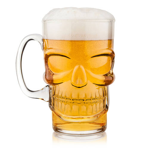 Winex Glass Skull Beer Mug Drinking Glassware Clear