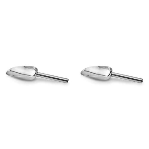 2PK Final Touch Stainless Steel Ice Scoop Home/Bar Utensil - Silver