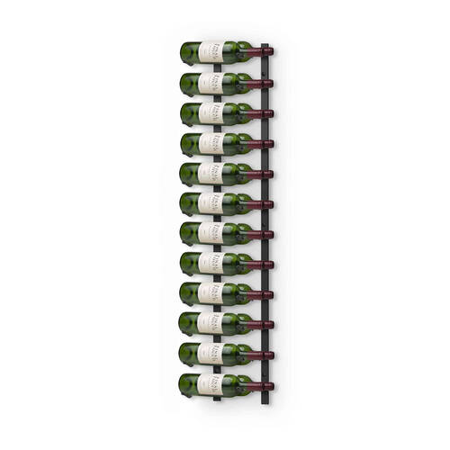 Winex Iron Wall Mounted 24 Bottle Wine Rack 120x25cm - Black