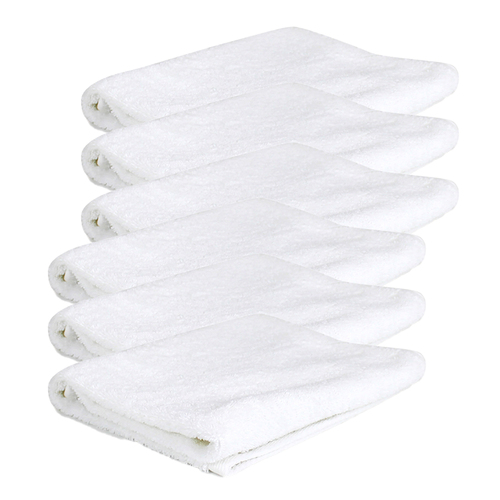 6PK Jason Commercial Premium Cotton Astor Face Washer 33x33cm White 600GSM