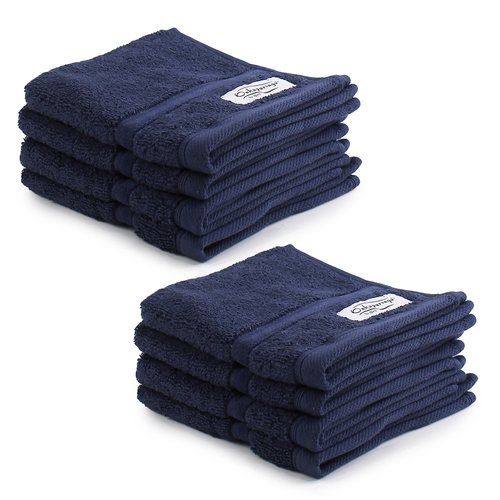 8pc Onkaparinga 30x30cm Flinders Face Washer 600GSM Denim