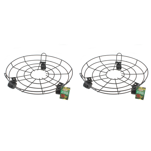 2PK Yard Master 40cm Round Pot Stand On Wheels Home/Garden Plant Trolley