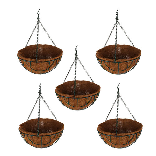 5PK Yard Master Hanging Basket Liner Outdoor Decor D35cm Brown