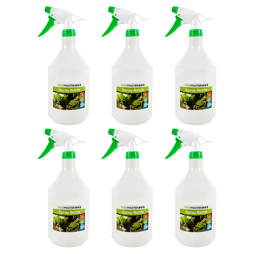 6PK Yard Master Spray Bottle 1L Premium Sure Shot Outdoor Camping Green/White