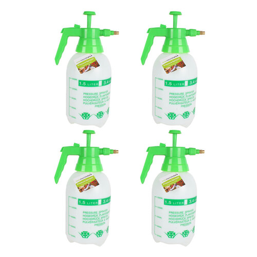 4PK Yard Master Plastic Pressure Sprayer Outdoor Camping 1.5L Green/White