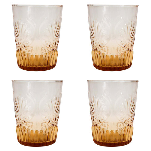 4PK LVD Alfresco 11cm Glass Tumbler Water Drinking Cup - Peach