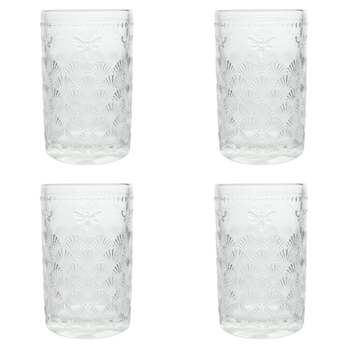 4PK LVD Bee 12cm Glass Tumbler Drink Glassware Cup - Clear