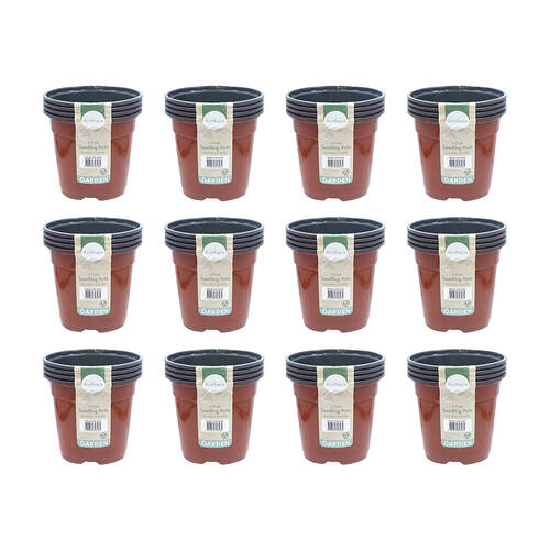 48pc Antheia Green Homewares Soft Plastic Seedling Pot 15x13.5cm - Brown