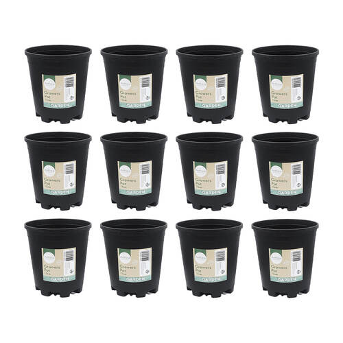 12PK Antheia Green Homewares 13cm Black Plastic Growers Pot