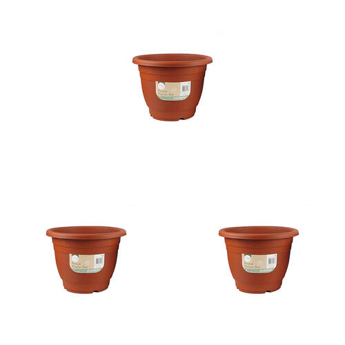 3PK Antheia Green Homewares 36x27cm Round Planter Pot Green/Terracotta