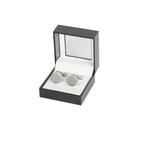 Geoffrey Beene Mens Formal Metal Alloy Round Cufflink - Silver