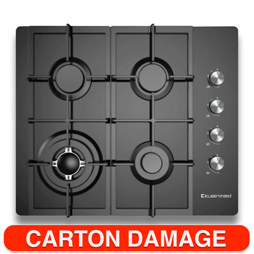 Kleenmaid Black Glass Gas Cooktop 60cm