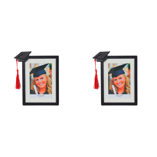 2PK Gibson Gifts Graduation Tassle 4x6'' Photo Frame Rectangle Black