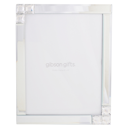 Gibson Gifts Mirror Crystal 8x10'' Photo Frame Decor White