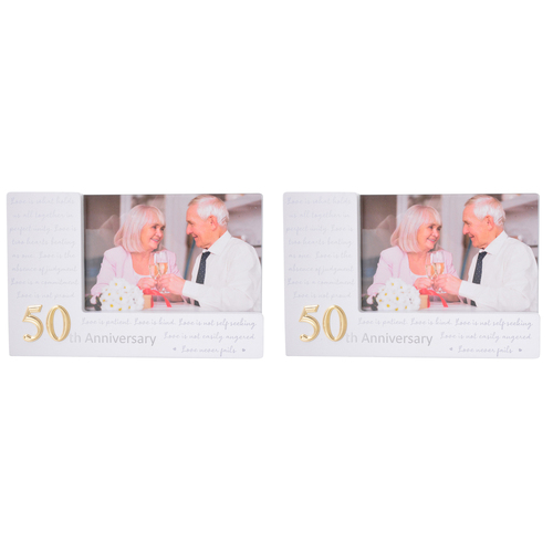 2PK Gibson Gifts 50th Anniversary Frame Home Decor 6x4"