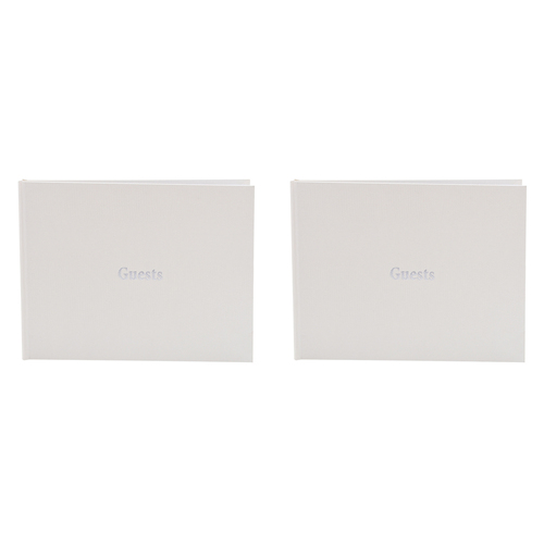 2PK Gibson Gifts Guest Book Hardbacked Birthday/Wedding Keepsake White