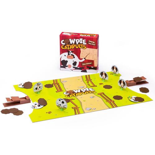 The Good Game Company Cow Pie Catapults 2-Player Kids/Family Board Game 10+