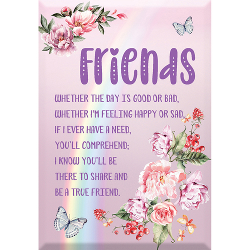 Glass Plaque Friends 13 x 9cm Novelty Celebration Gift