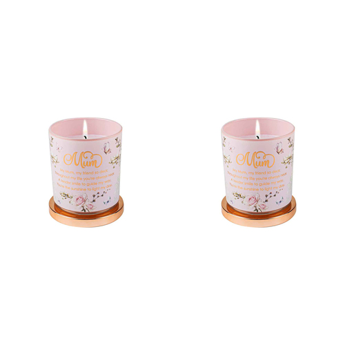 2PK Mum Candle Vanilla Scented 45hr Burn Time 9 x 8cm Gift Set