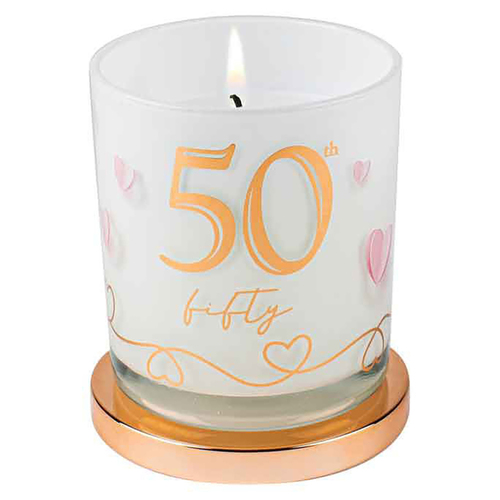 50th Candle Vanilla 45hr Burn Time 9 x 8cm Keepsake Gift Set