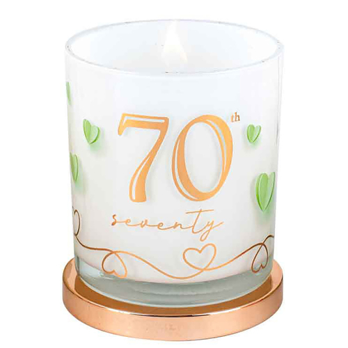 70th Candle Vanilla 45hr Burn Time 9 x 8cm Keepsake Gift Set