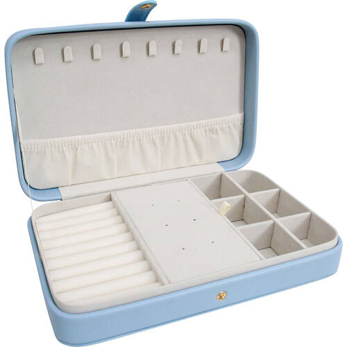 LVD Jewellery Travel Box Powder Storage Organiser 25.3x16cm - Blue