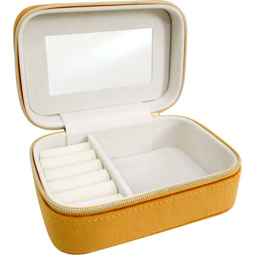 LVD Jewellery Travel Mini Storage Organiser 13x9cm- Velvet Mustard