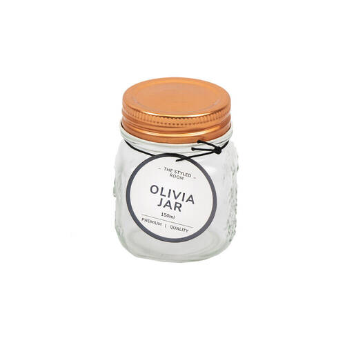 72PK The Styled Room 150ml Olivia Glass Preserve Jar - Clear/Gold