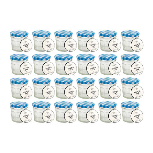 24PK The Styled Room 100ml Hex Glass Jar Assorted - Blue/Red