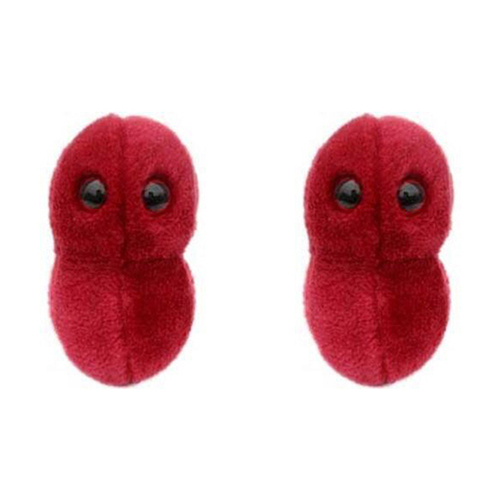 2PK Giant Microbes Sore Throat Soft Stuffed Plush Toy Red