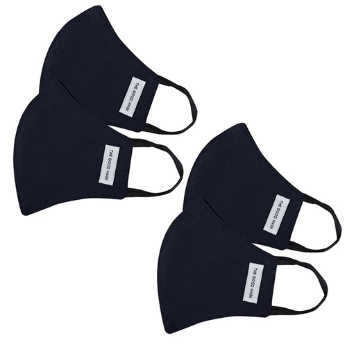 4PK The Good Brand Kids Reusable Breathable Face Mask Navy 4-7yrs