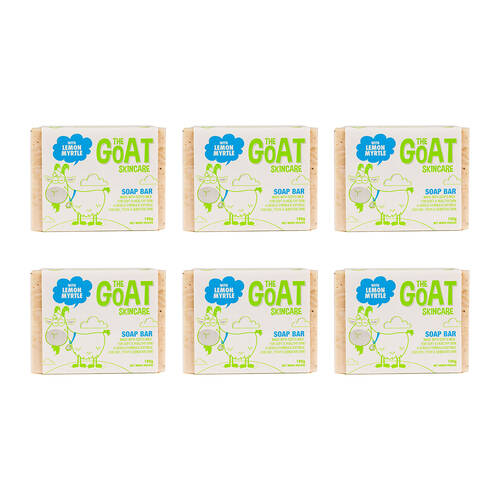 6PK The Goat Skincare Body Soap Bar w/ Lemon Myrtle 100g For Sensitive Skin