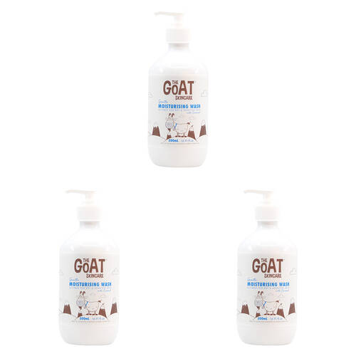 3PK The Goat Skincare Gentle Moisturising Wash w/ Coconut 500ml