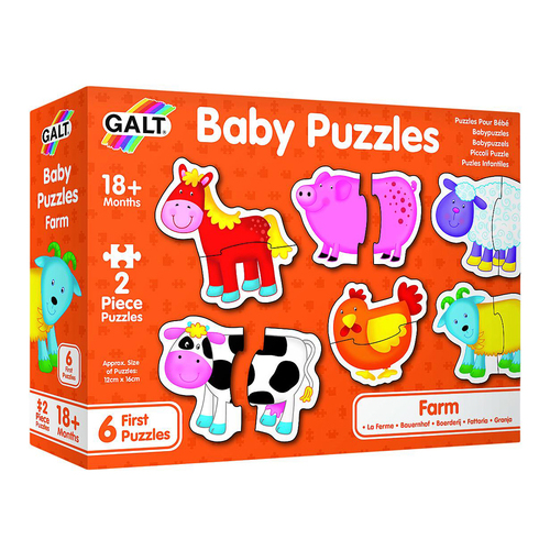 2pc Galt Baby Puzzles Farm Learning Game Toy 18m+