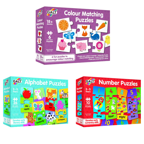 Galt Alphabet/Number/Colours Kids/Childrens Puzzles 3y+