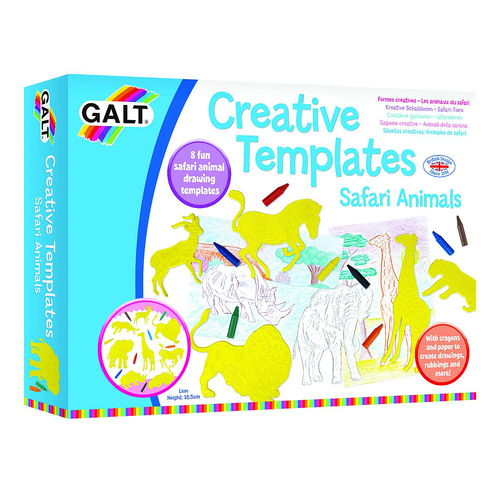 Galt Creative Templates Safari Animals Kids/Childrens Activity Kit Toy 3y+