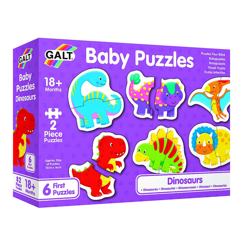 2pc Galt Baby Puzzles Dinosaurs Learning Game Toy 18m+